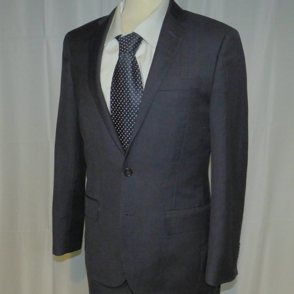 J. Crew Ludlow Tollegno Slate Blue Solid Knit Two Button Suit 36S - Picture 7 of 16